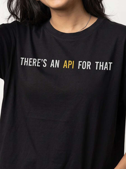 API For That- Black Round Neck Coding T-shirt