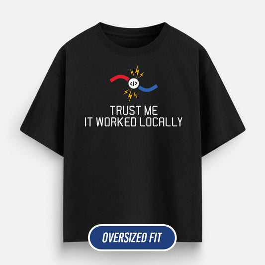 Worked Locally- Black Coding Oversized Tshirt