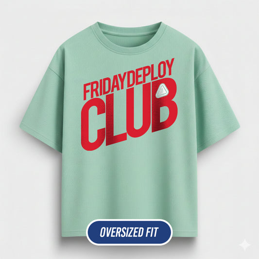 Friday Deploy Club- Mint Coding Oversized Tshirt