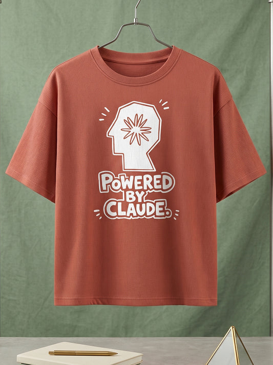 Powered By Claude- Coral Oversized A.I. Tshirt