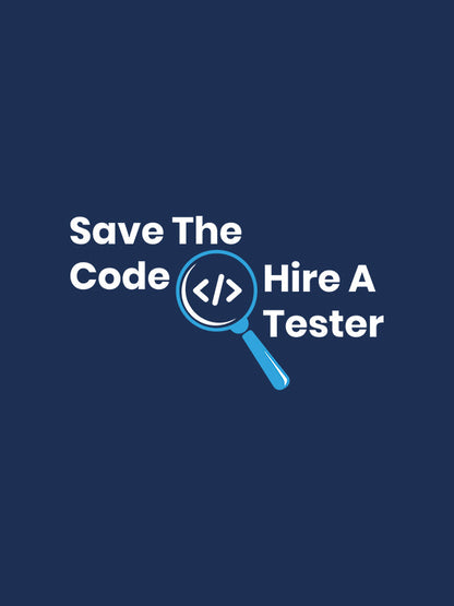 Hire A Tester- Navy Blue Round Neck Coding T-shirt
