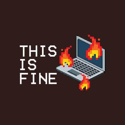 This is fine - Coffee Brown Coding Round Neck T-shirt