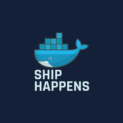 Ship Happens - Navy Blue Coding Round Neck T-shirt