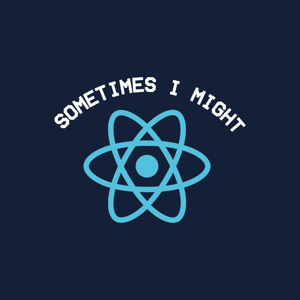 I Might React - Navy Blue Coding Round Neck T-shirt