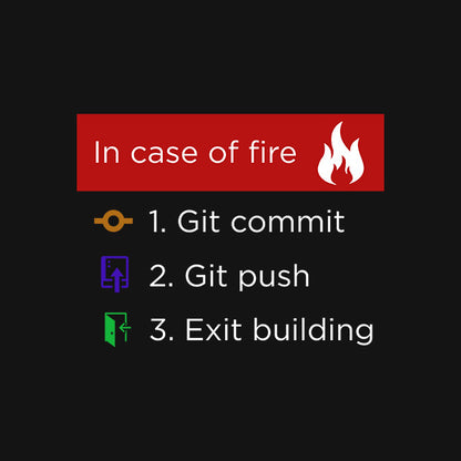 In Case of Fire- Black Round Neck Coding T-shirt