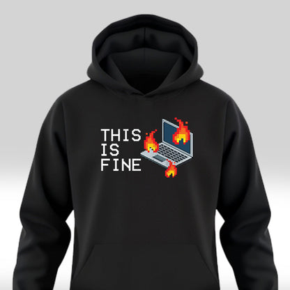 This is Fine - Black Coding Hoodie