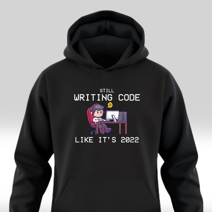 Still Writing Code - Black Coding Hoodie