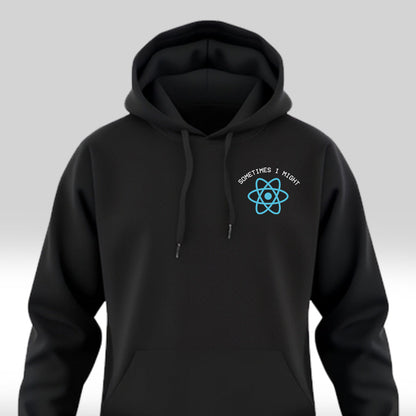 I Might React - Black Coding Hoodie