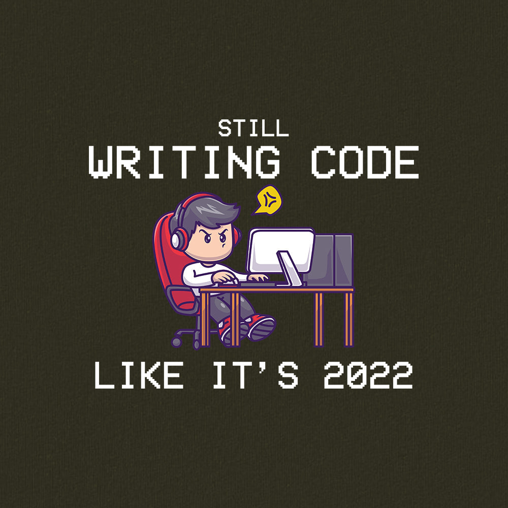 Still Writing Code - Olive Green Coding Oversized Tshirt