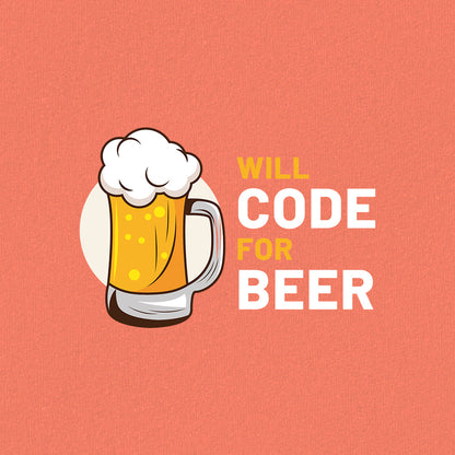 Will Code For Beer - Coral Coding Oversized Tshirt