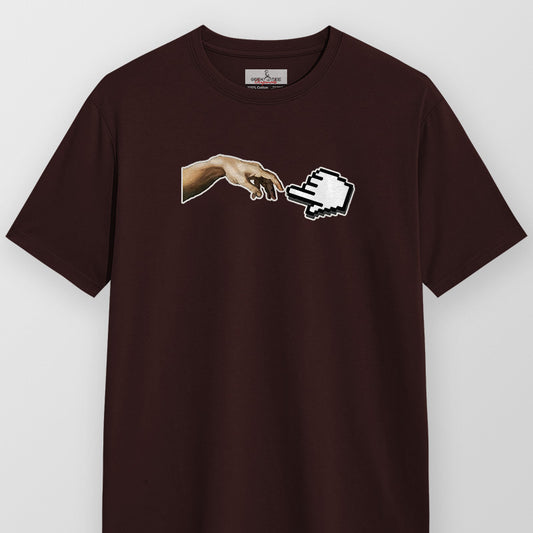 Genesis dot exe - Coffee Brown Corporate Round Neck T-shirt