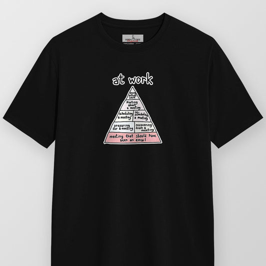 At Work - Black Corporate Round Neck T-shirt