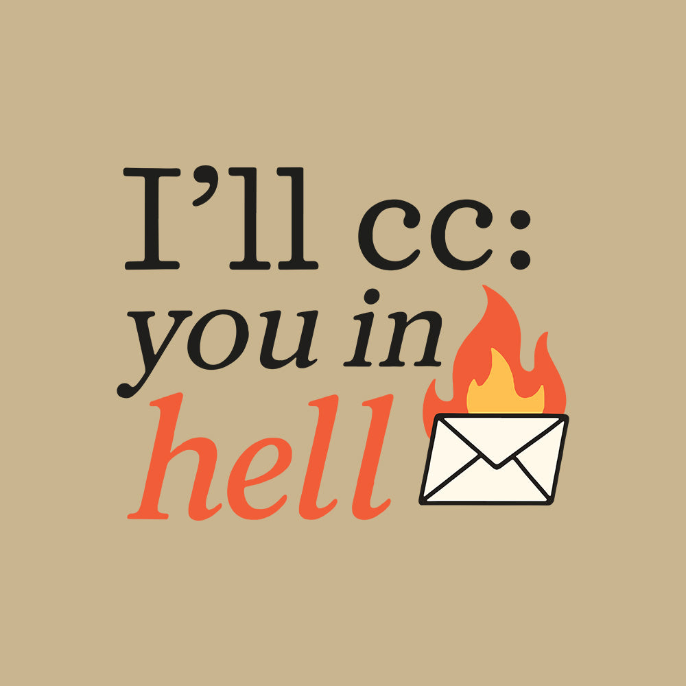 CC at hell - Beige Corporate Round Neck T-shirt