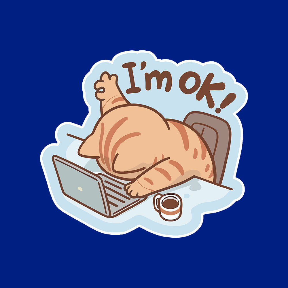 I am Ok - Royal Blue Corporate Round Neck T-shirt
