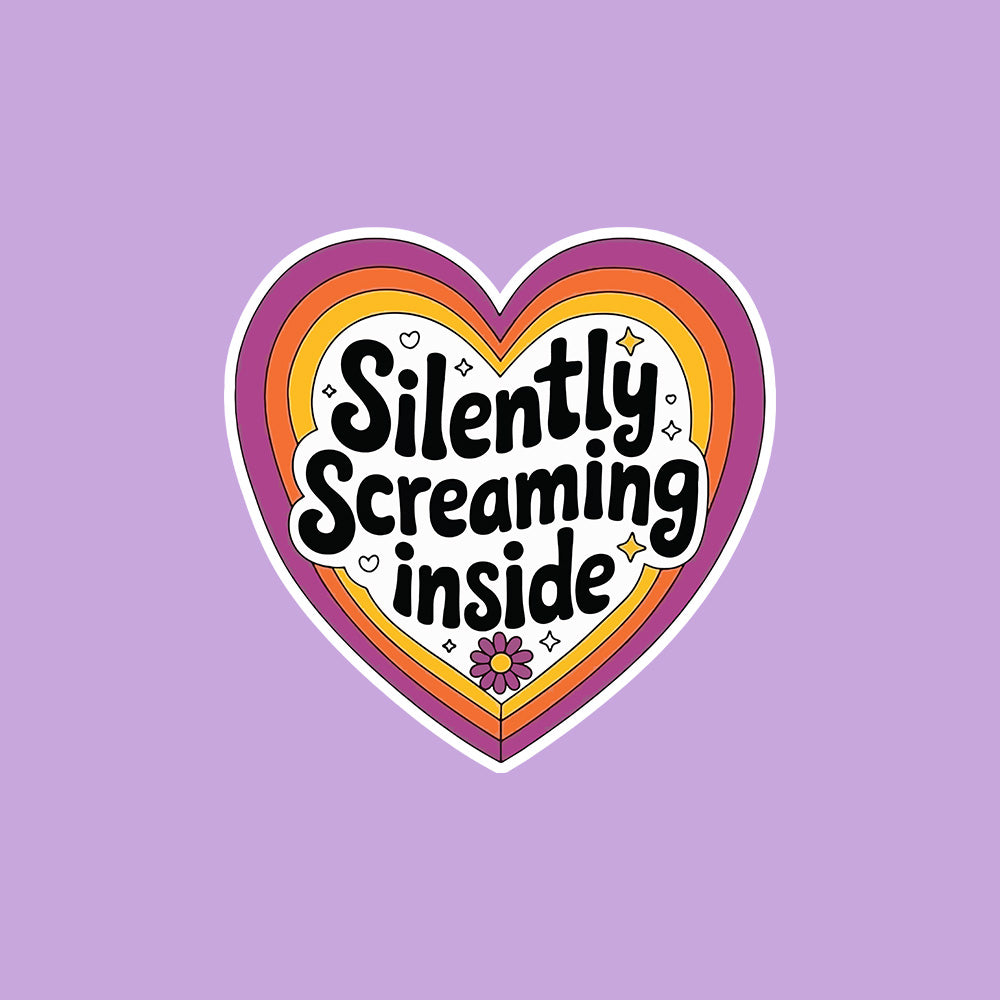 Silently Screaming Inside - Lavender Corporate Round Neck T-shirt
