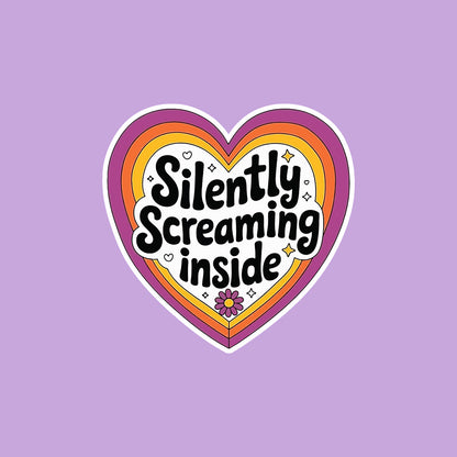 Silently Screaming Inside - Lavender Corporate Round Neck T-shirt
