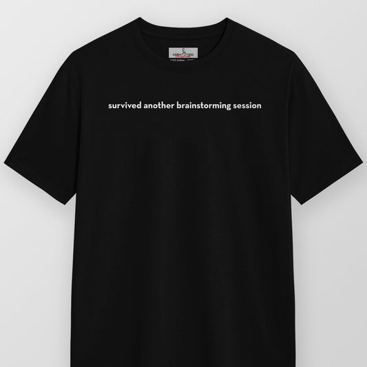 Brainstorming- Black Round Neck Corporate T-shirt