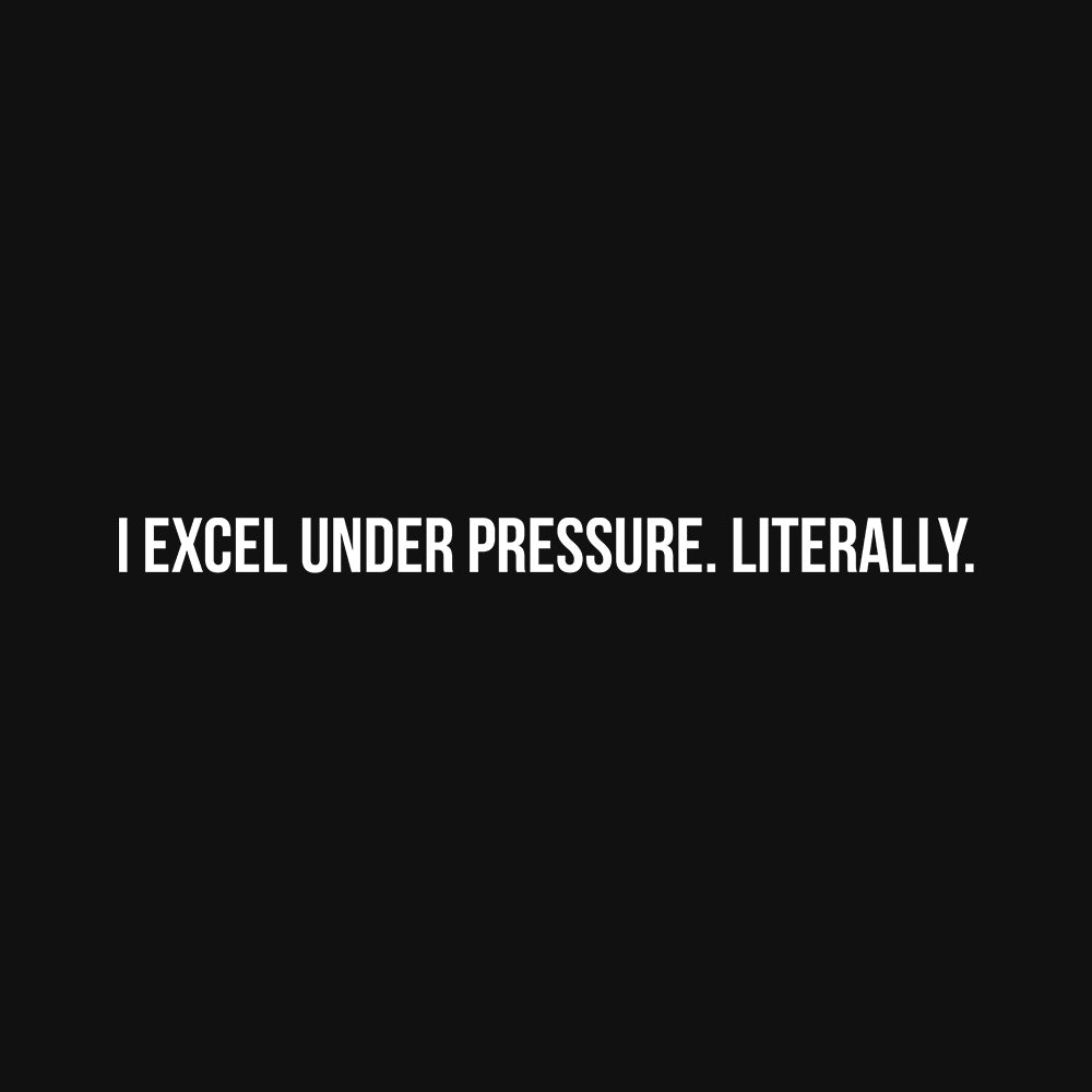 Excel Under Pressure- Black Round Neck Corporate T-shirt