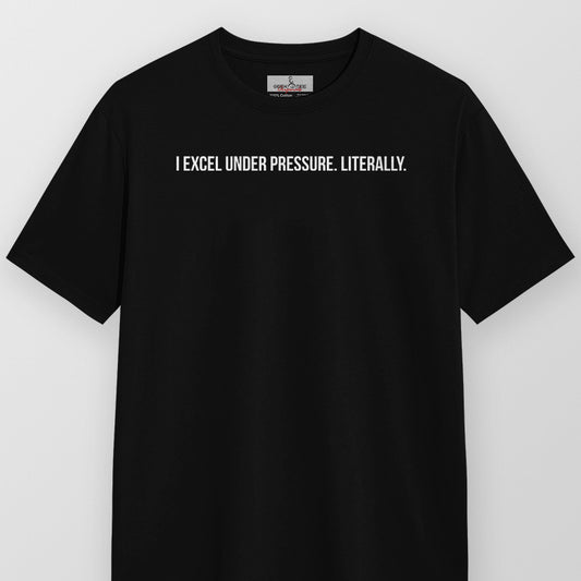 Excel Under Pressure- Black Round Neck Corporate T-shirt