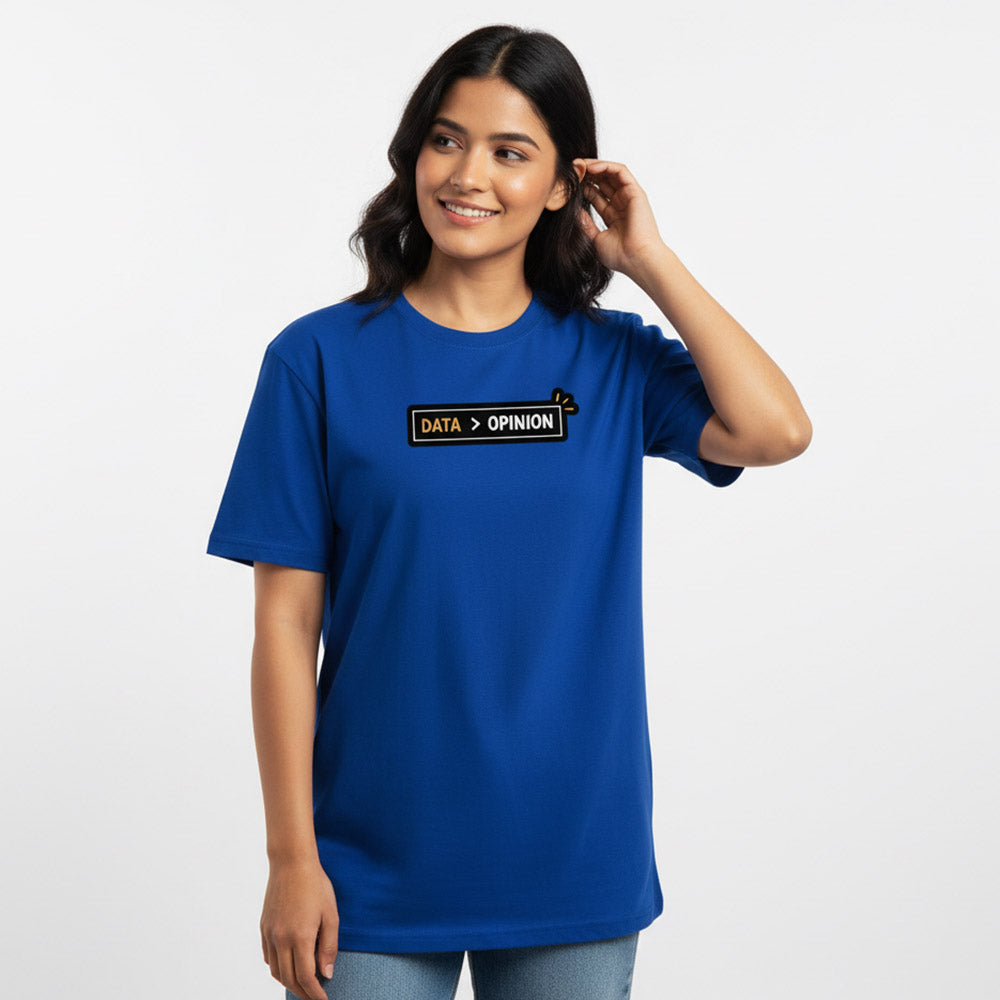 Data Opinion - Royal Blue Corporate Round Neck T-shirt