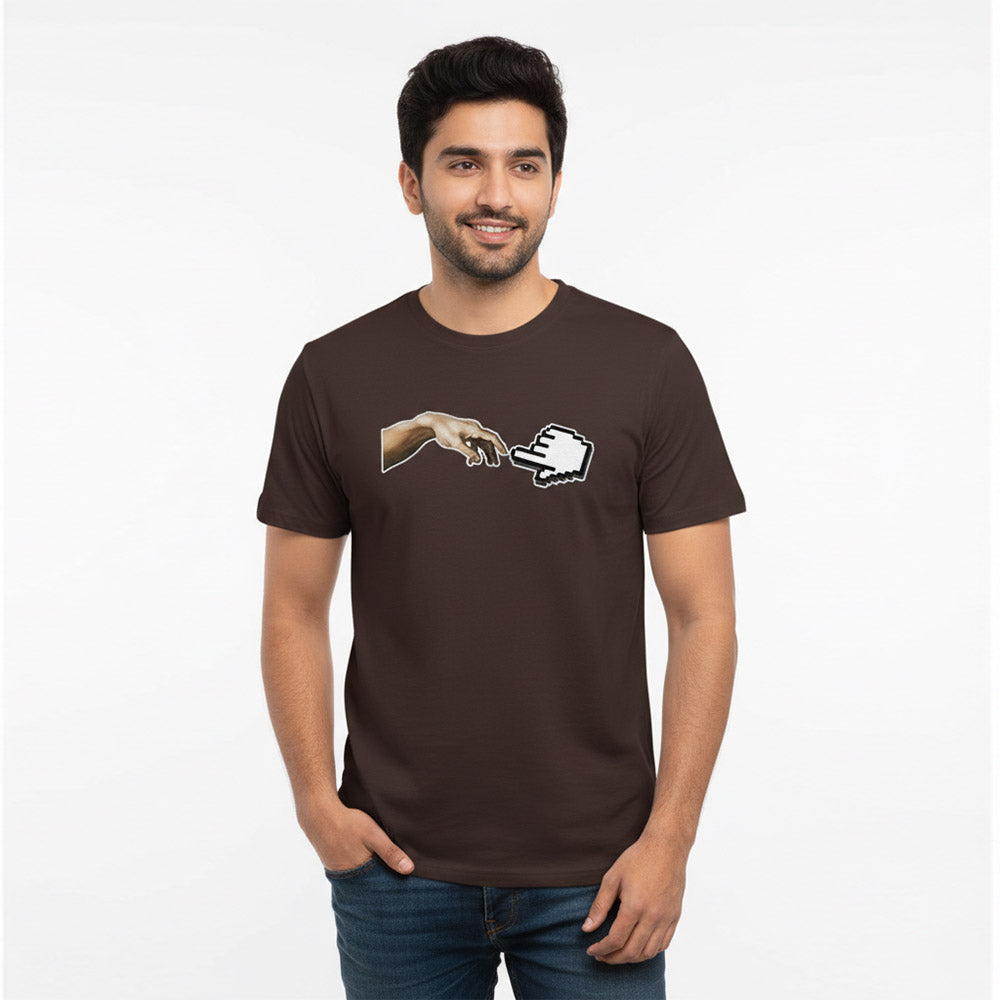 Genesis dot exe - Coffee Brown Corporate Round Neck T-shirt