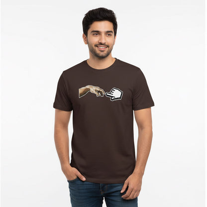 Genesis dot exe - Coffee Brown Corporate Round Neck T-shirt