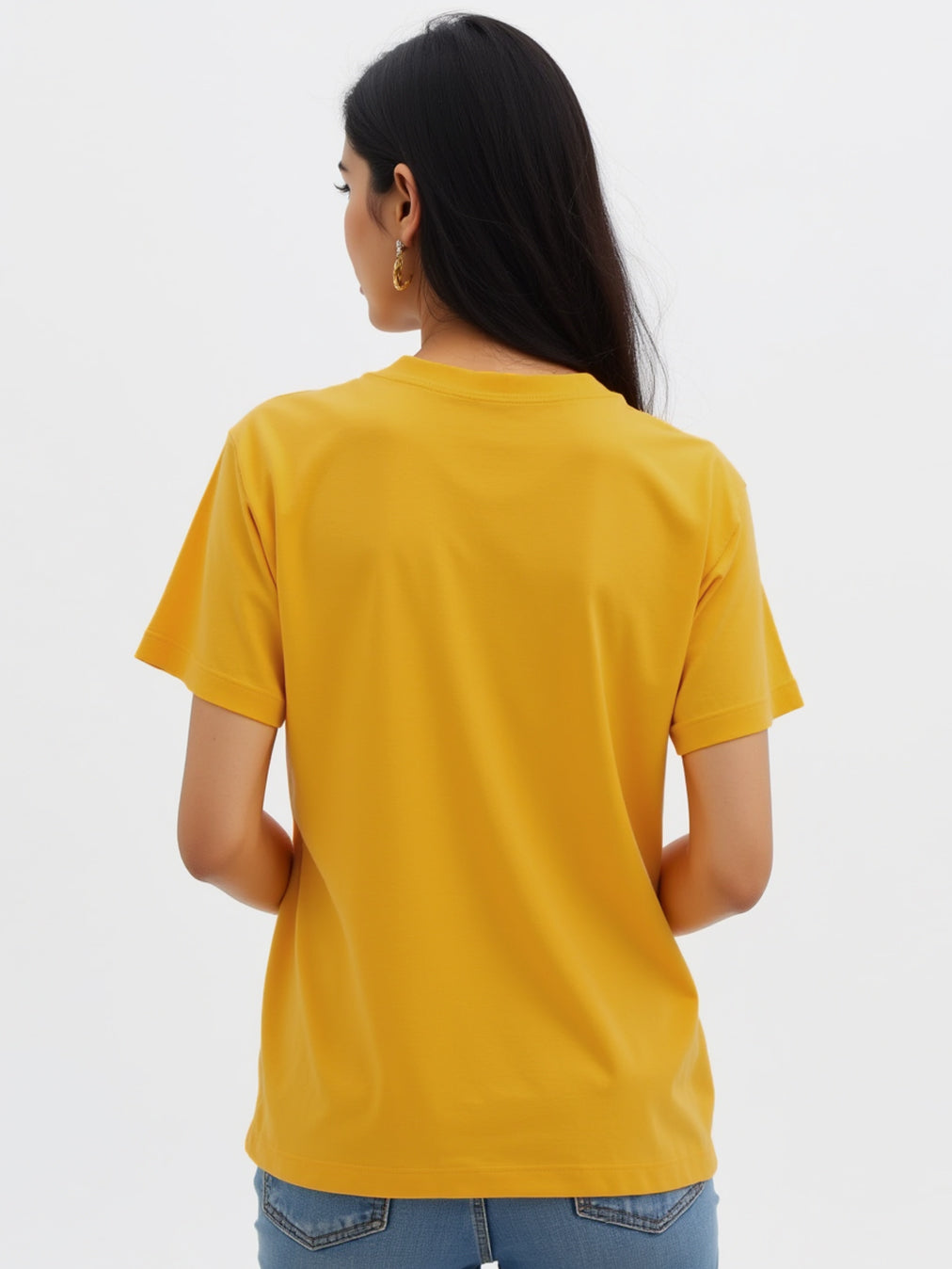 Tea Break- Mustard Yellow Round Neck Corporate T-shirt