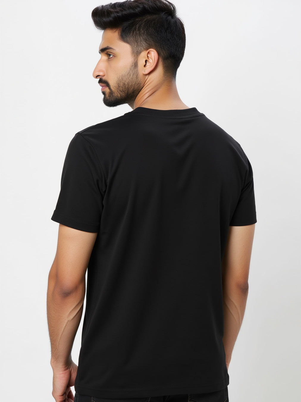 Sheet Work- Black Round Neck Corporate T-shirt