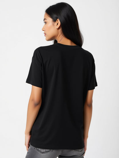Sheet Work- Black Round Neck Corporate T-shirt