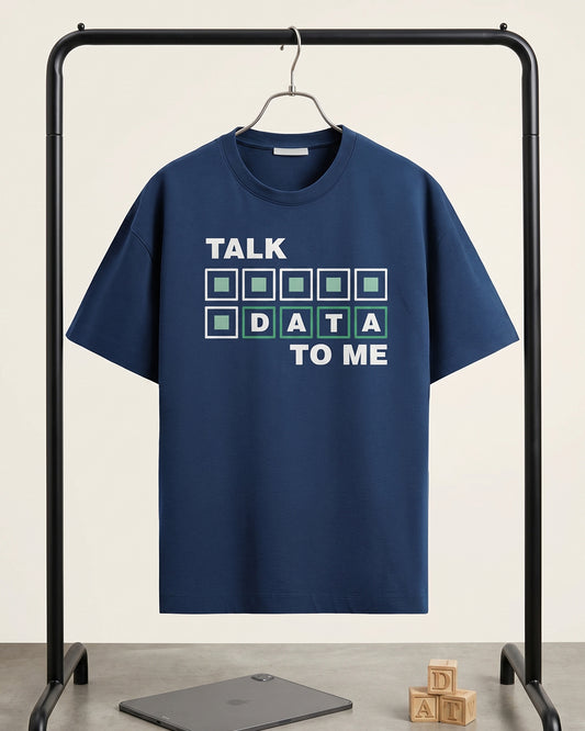 Talk Data- Navy Blue Round Neck Corporate T-shirt