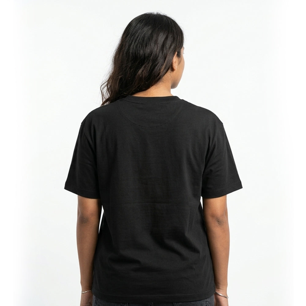 Sheet Work- Black Round Neck Corporate T-shirt
