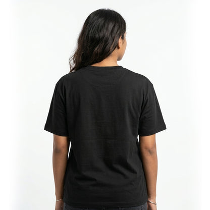 Sheet Work- Black Round Neck Corporate T-shirt