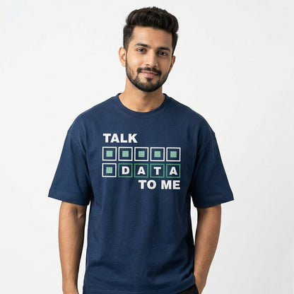 Talk Data- Navy Blue Round Neck Corporate T-shirt