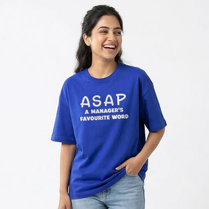 ASAP- Royal Blue Round Neck Corporate T-shirt