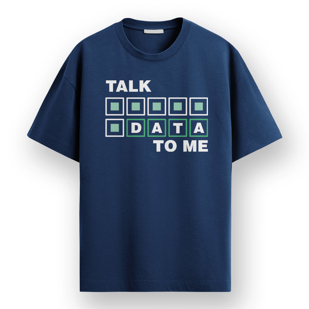 Talk Data- Navy Blue Round Neck Corporate T-shirt