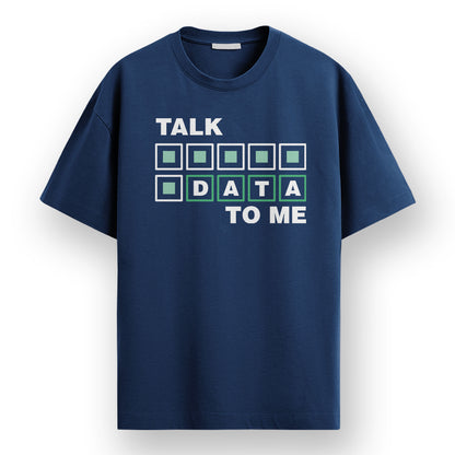 Talk Data- Navy Blue Round Neck Corporate T-shirt