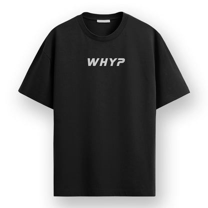 Why?- Black Round Neck Corporate T-shirt