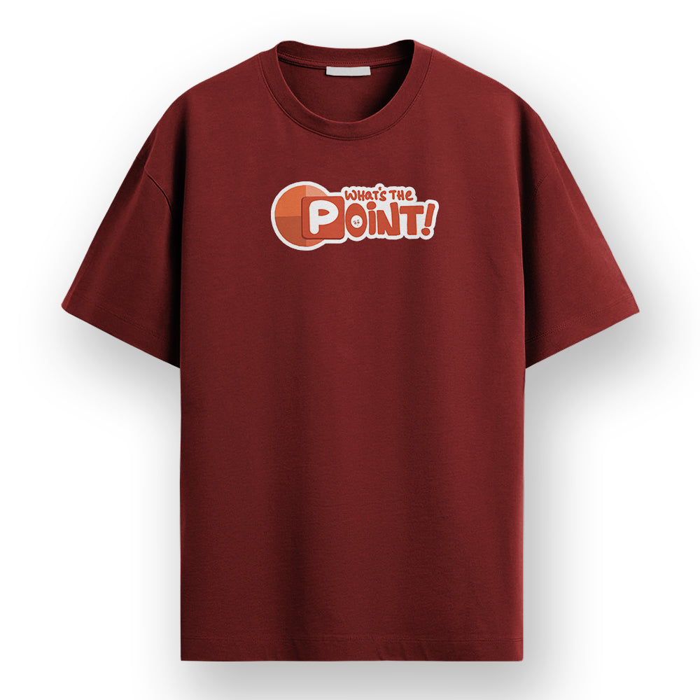 Point - Maroon Corporate Round Neck T-shirt
