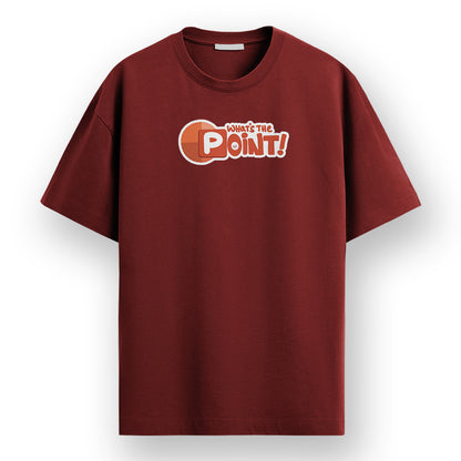 Point - Maroon Corporate Round Neck T-shirt