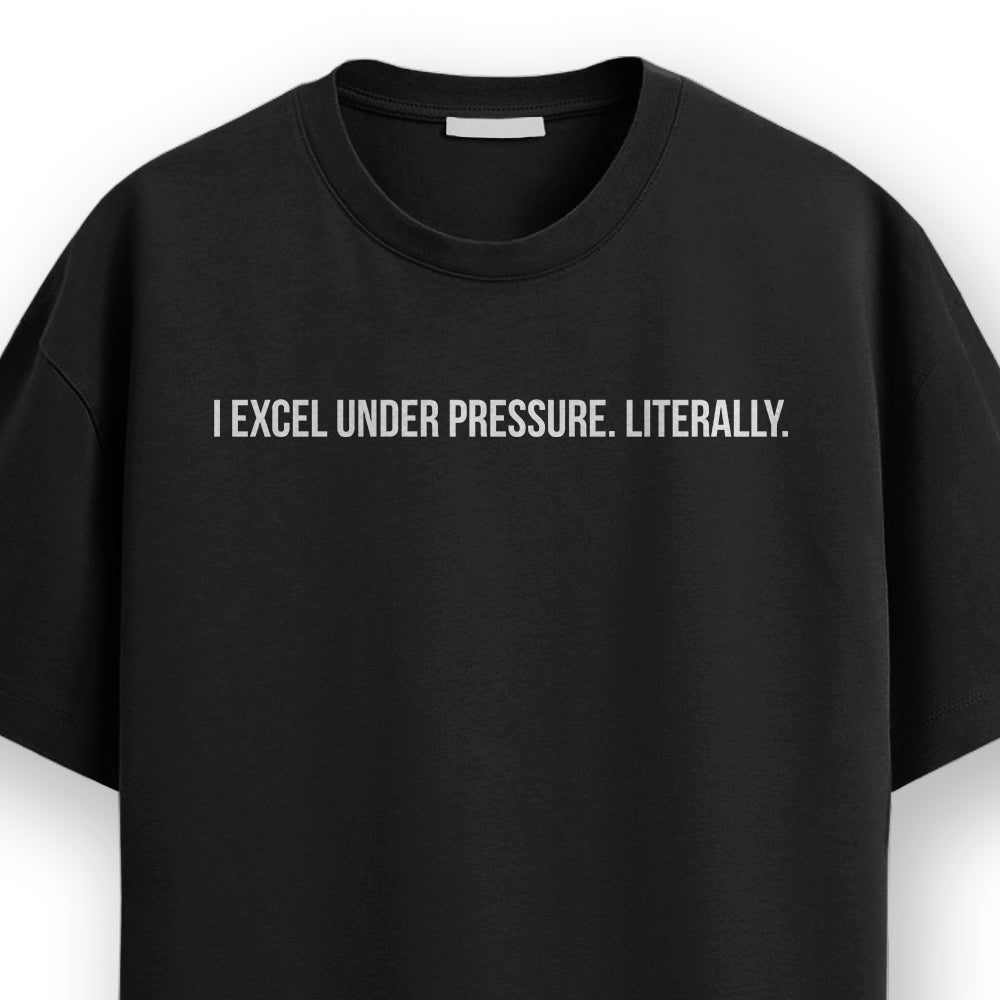 Excel Under Pressure- Black Round Neck Corporate T-shirt