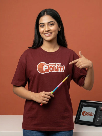 Point - Maroon Corporate Round Neck T-shirt