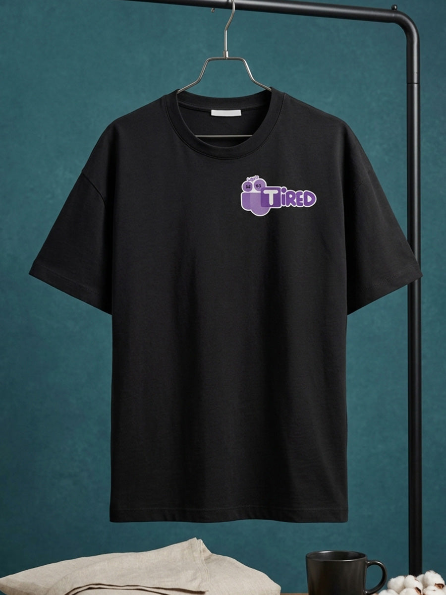 Tired - Black Corporate Round Neck T-shirt