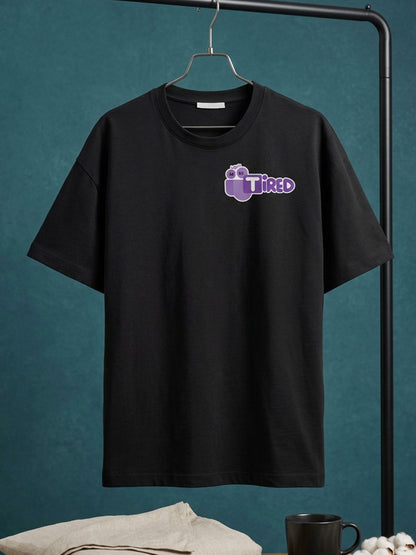Tired - Black Corporate Round Neck T-shirt