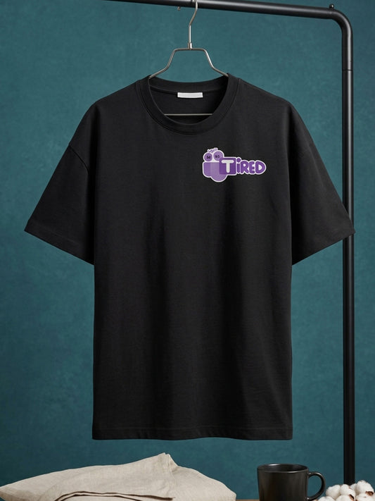 Tired - Black Corporate Round Neck T-shirt