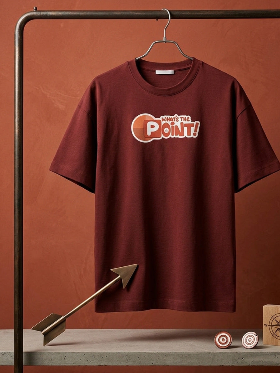 Point - Maroon Corporate Round Neck T-shirt