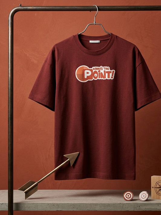 Point - Maroon Corporate Round Neck T-shirt