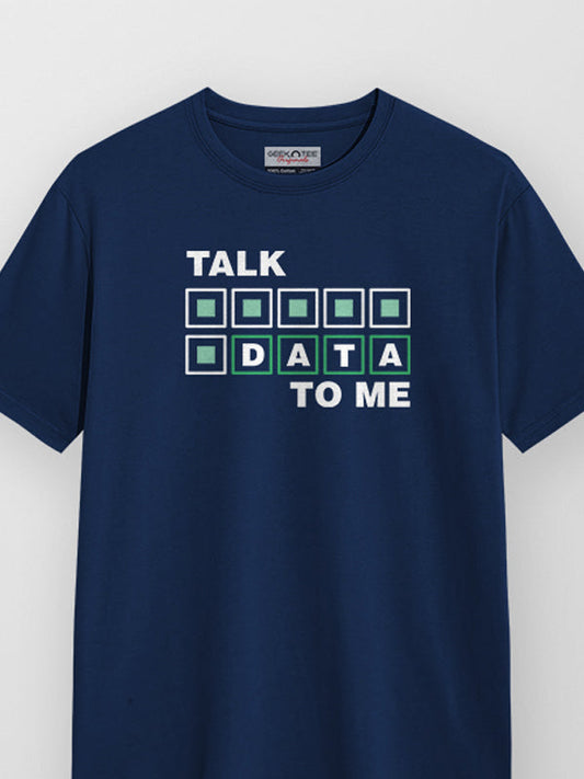 Talk Data- Navy Blue Round Neck Corporate T-shirt