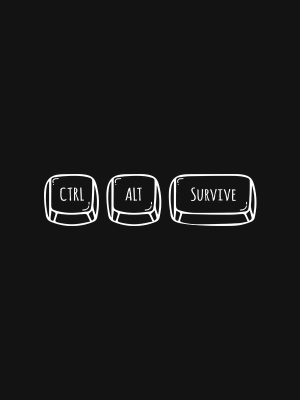 CTRL ALT DELETE- Black Round Neck Corporate T-shirt