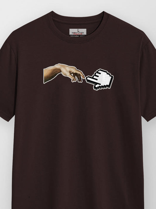 Genesis dot exe - Coffee Brown Corporate Round Neck T-shirt