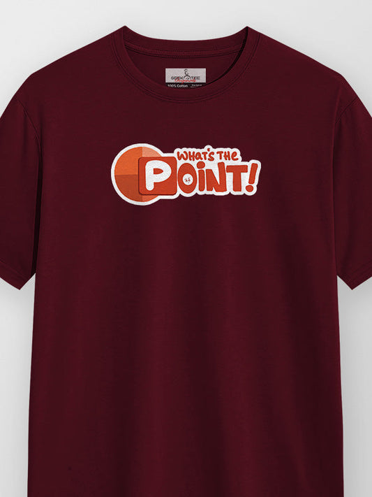 Point - Maroon Corporate Round Neck T-shirt